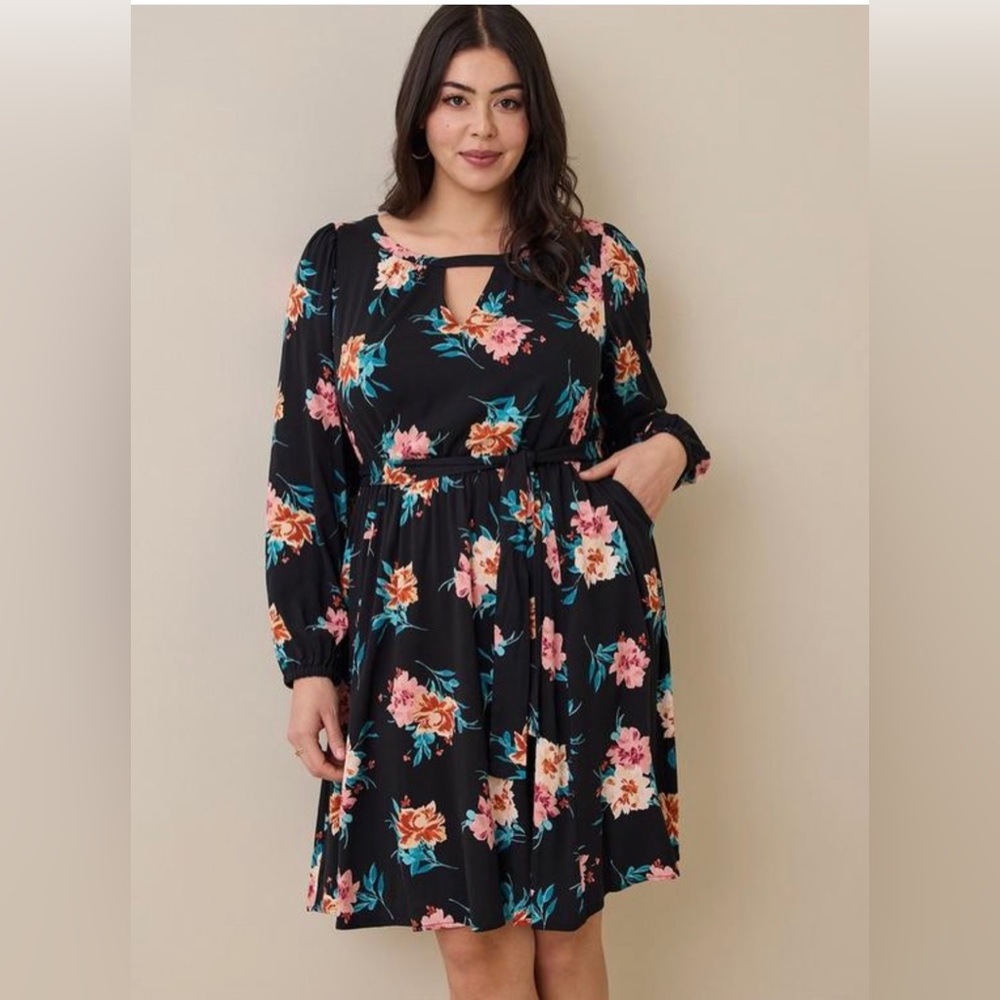 Torrid | stretch challis a-line dress (Size 0)